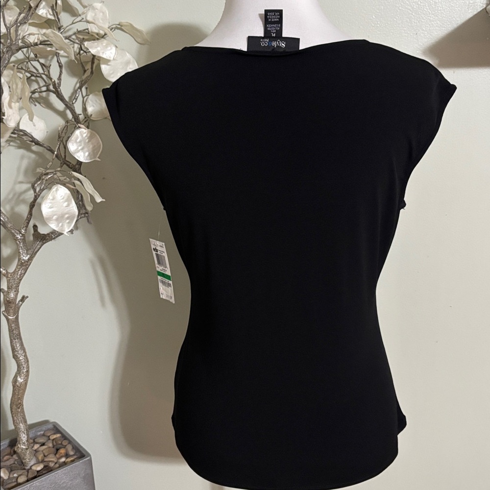 Style & Co Black Ruched Blouse - Picture 4 of 4